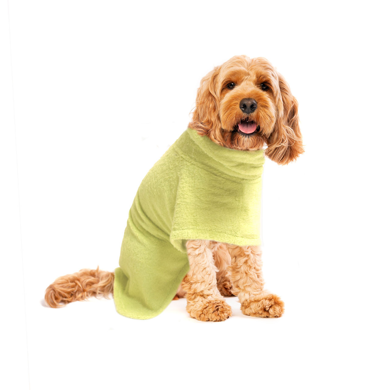 V422-BR-G-L-97678-00 Organic Luxury Bamboo & Cotton Dog Bathrobe - Image 1