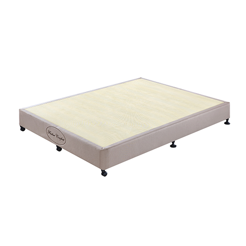 V43-BASE-QB-BG-01_2_41 Mattress Base Ensemble Queen Size Solid Wooden Slat in Beige with Removable Cover - Image 1