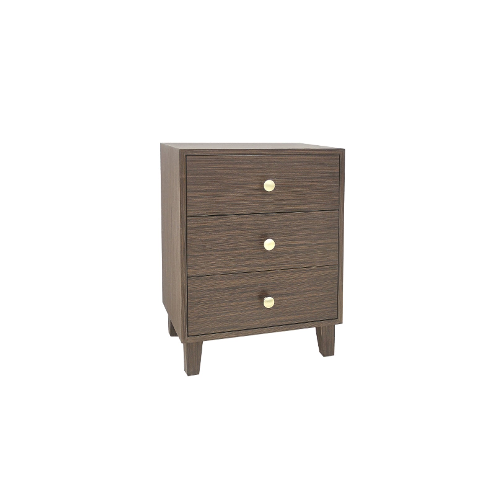 V43-BST-APX-202505131842-00 Bedside Table MDF 3 Drawers Side Table Night Stand Storage in Brown Colour - Image 1