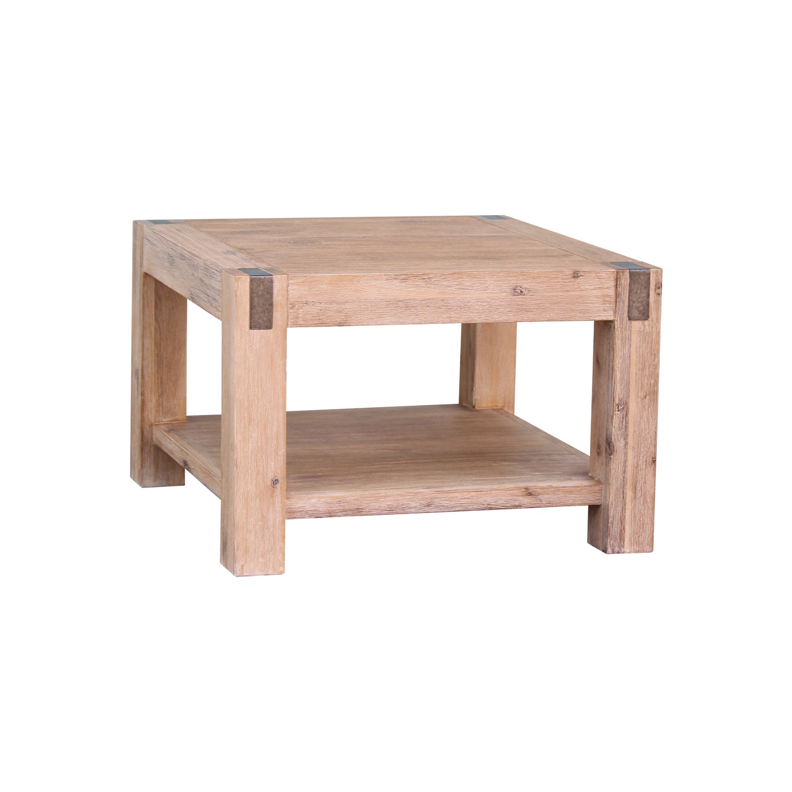 V43-LT-NOW-OAK-202505131817-00 Lamp Table Open Storage Solid Wooden Frame in Classic Oak Colour - Image 1