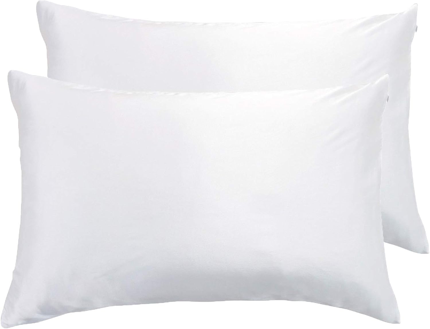 V439-2PCSILKW-191102-00 Luxury Pillowcase 2 Pack - 100% Pure Mulberry Silk on Both Sides - White - Image 1