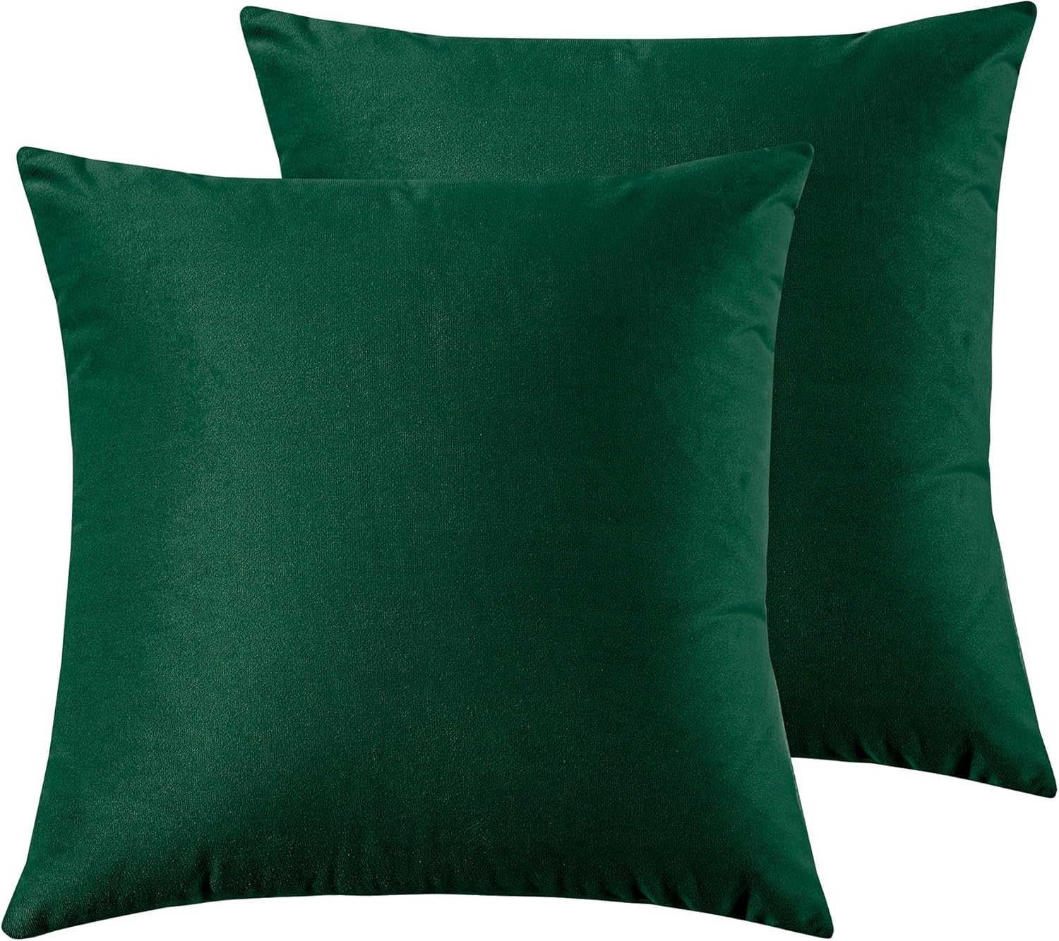 V439-VEL-EMERALD-45-202506190411-00 Twin-Pack Velvet Cushion Covers - Soft Microfibre Cushion Covers with Hidden Zipper (Emerald Green, 45cm*45cm) - Image 1
