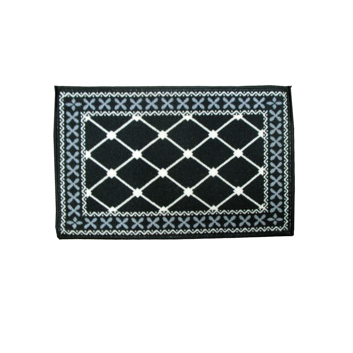 V442-ABR-BATHM-MASON-BLACK-RE-206227-00 Mason Rubber Backed Bath Mat 40 x 60cm - Black - Image 1