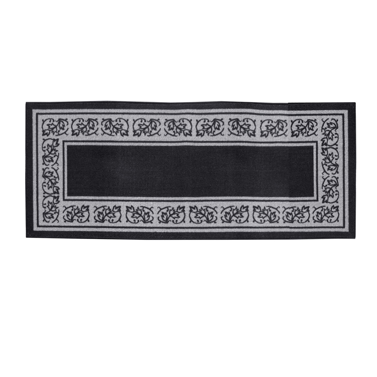V442-ABR-BATHR-NEWTON-BLACK-RE-206236-00 Newton Rubber Backed Non Slip Bath Runner 50 x 120cm Black - Image 1