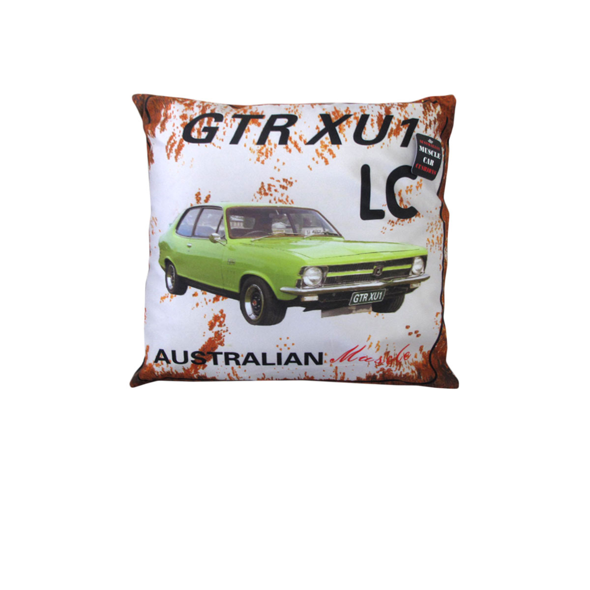 V442-ABR-CUSHION-MUSCLECARLC-GREEN-SQ-96921-00 Australian Muscle Car Cushion LC GTR XU1 Green - Image 1