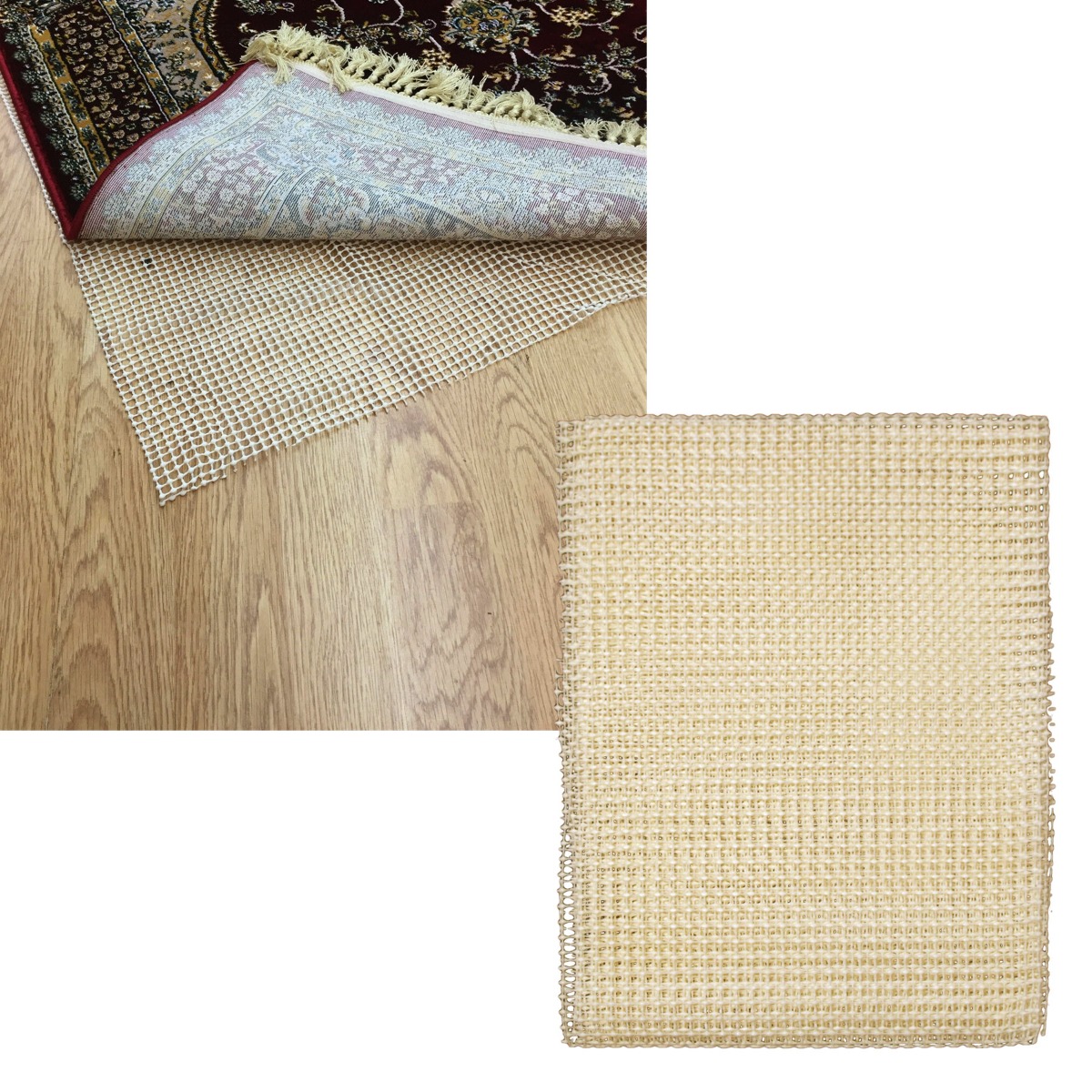 V442-ABR-MISC-RUGUNDERLAYLARGE-CREAM-RE-96339-00 Non-slip Rug Underlay Cream Large 155x 223 cm - Image 1