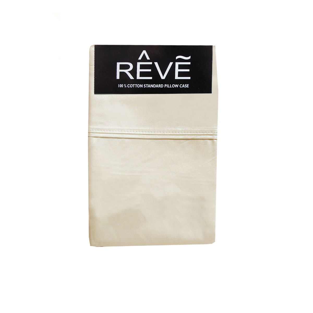V442-ABR-PILLOWC-PAIRREVESOLID-CREAM-ST-96567-00 Pair of Reve 100% Cotton Standard Pillowcases 48 x 74 cm Solid Cream - Image 1
