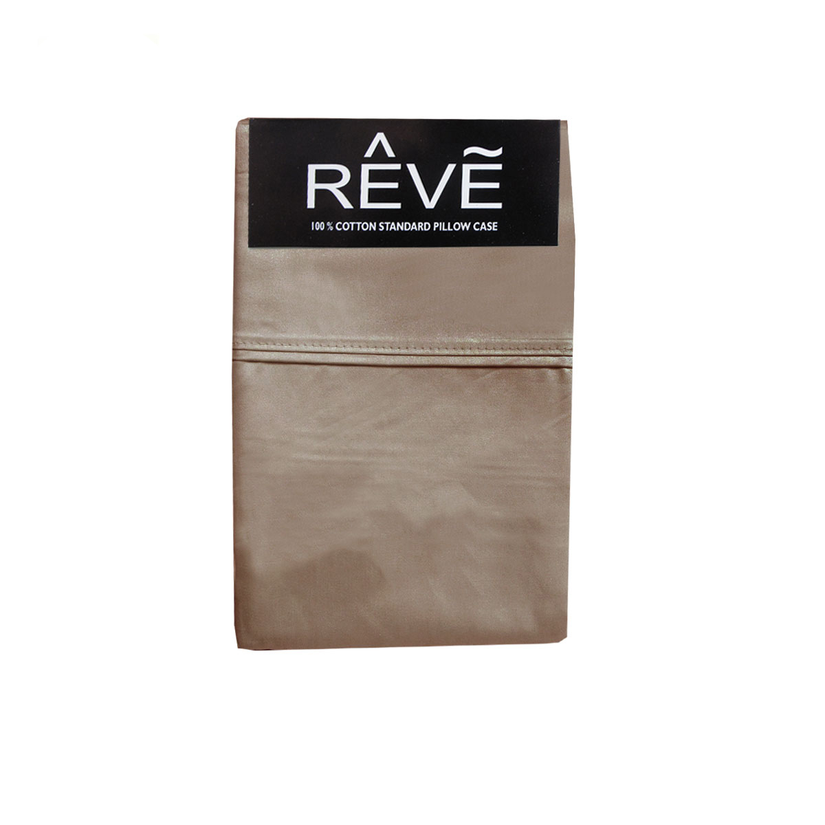 V442-ABR-PILLOWC-PAIRREVESOLID-MOCHA-ST-96564-00 Pair of Reve 100% Cotton Standard Pillowcases 48 x 74 cm Solid Mocha - Image 1