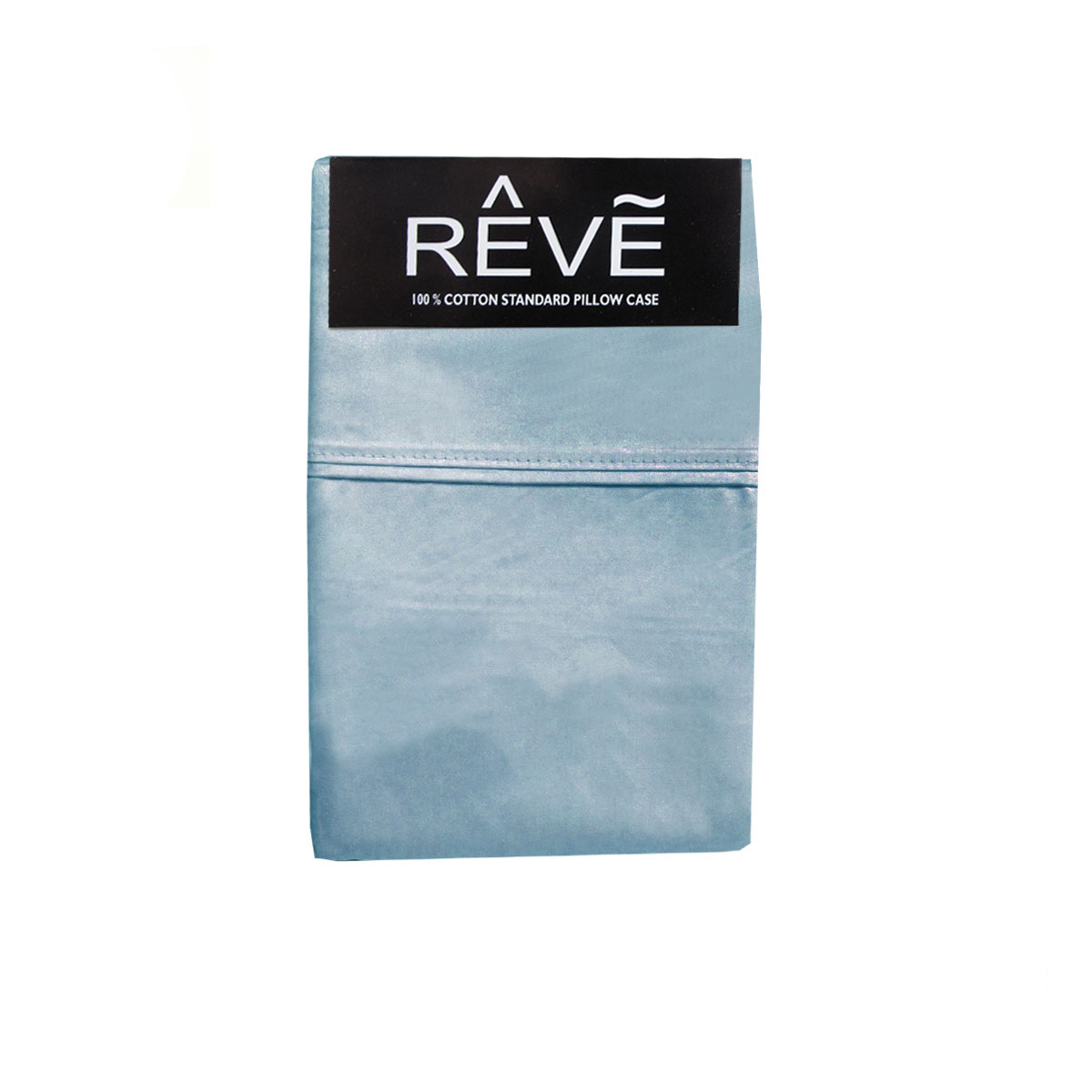 V442-ABR-PILLOWC-PAIRREVESOLID-STONEBLUE-ST-96565-00 Pair of Reve 100% Cotton Standard Pillowcases 48 x 74 cm Solid Stone Blue - Image 1