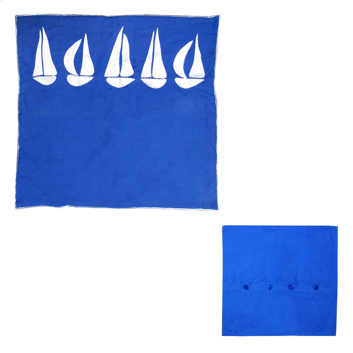 V442-ABR-PILLOWC-SAILBOATS-BLUE-EU-96834-00 Sail Boats Cotton Embroidered European Pillowcase 65 x 65 cm - Image 1
