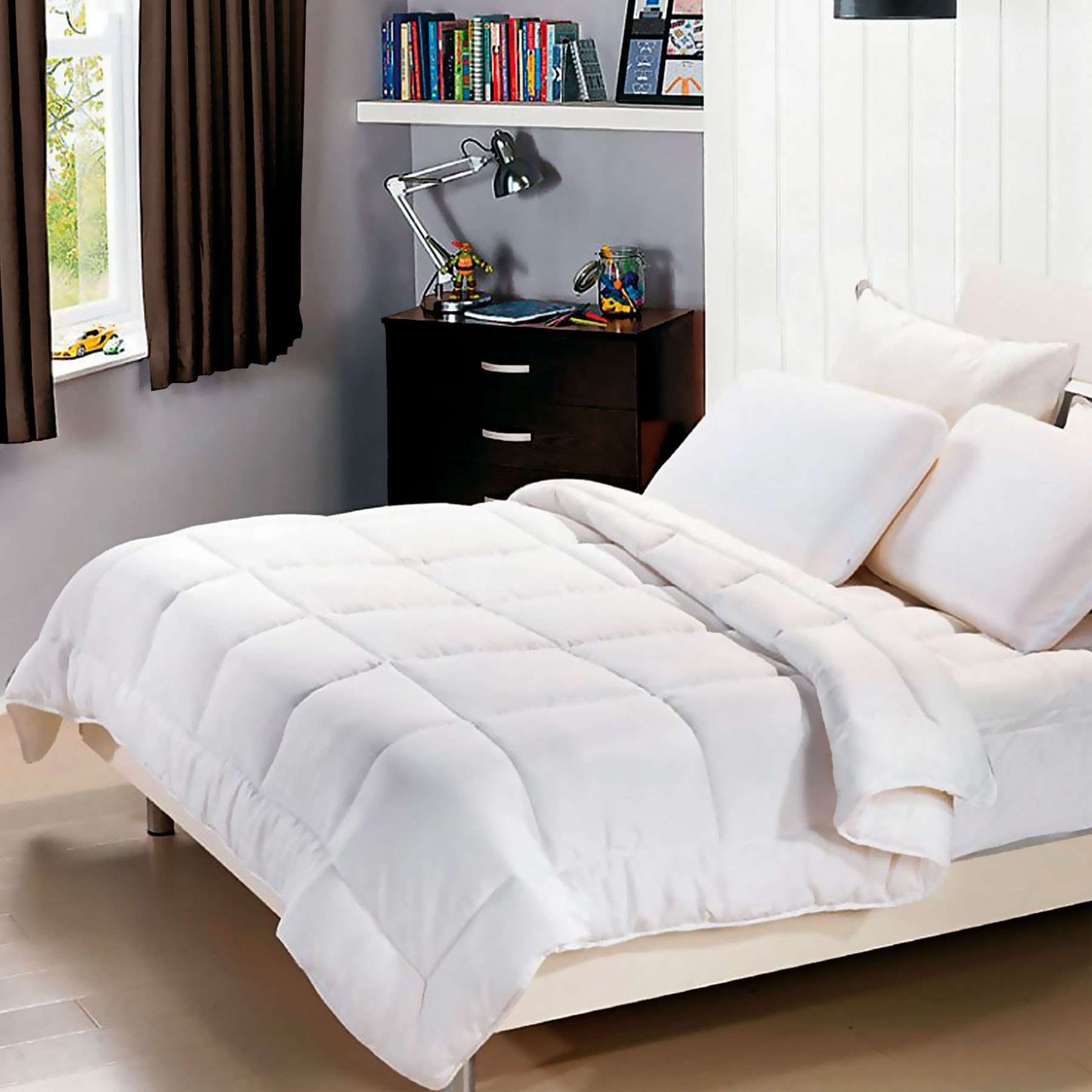 V442-ABR-QUILT-300GSMCOTTON-WHITE-QS-96347-00 300GSM Cotton Summer Quilt Queen - Image 1