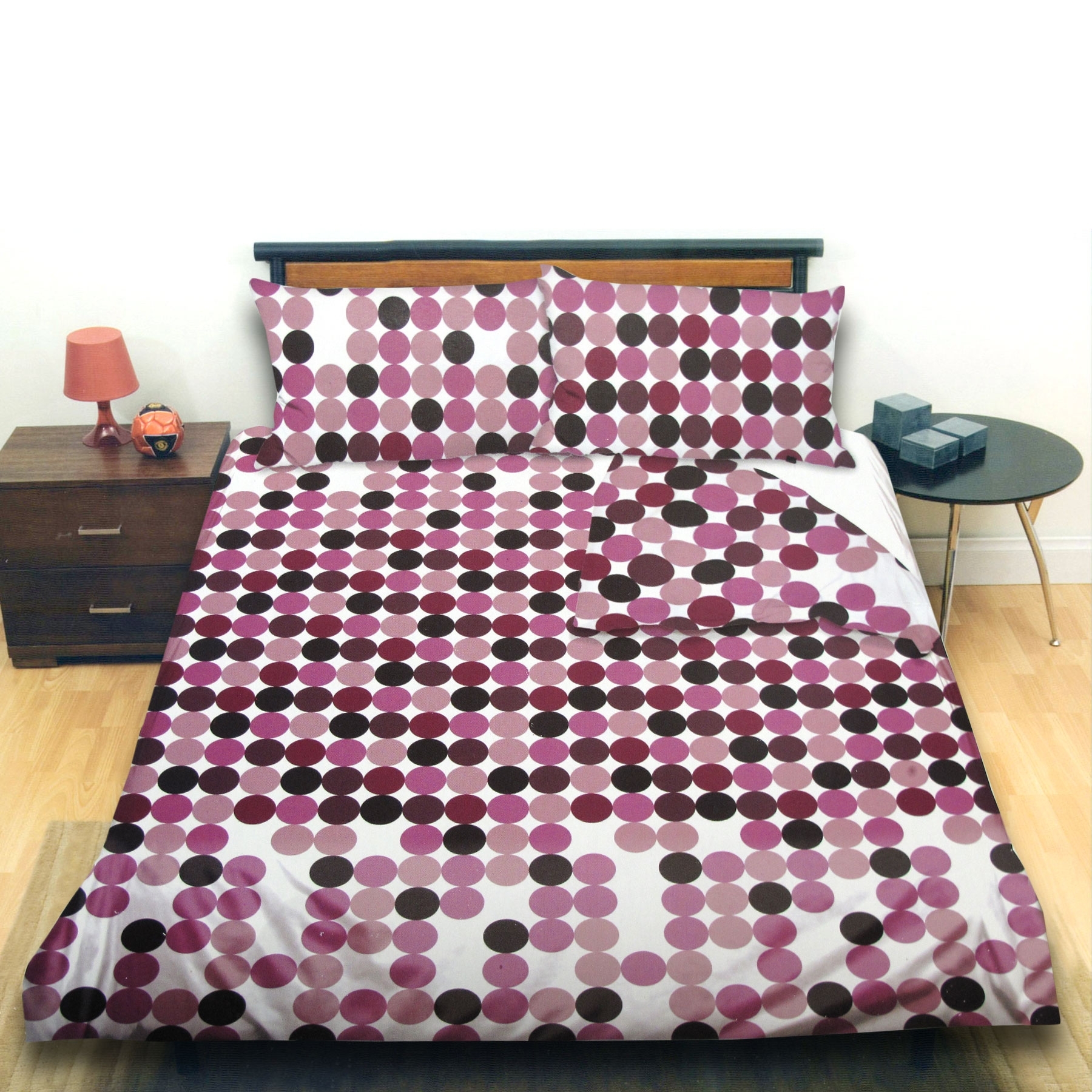 V442-ABR-QUILTCS-OPUS-MAUVE-QS-96357-00 Opus Dots Mauve Quilt Cover Set Queen - Image 1