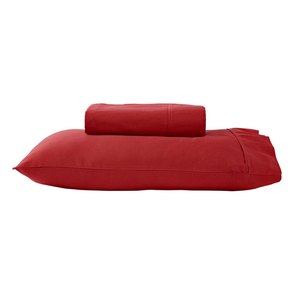 V442-ABR-SHEETS-280TCPOLYCOTTON-RED-SB-96894-00 280TC 50% Polyester 50% Cotton Sheet Set Single Red - Image 1