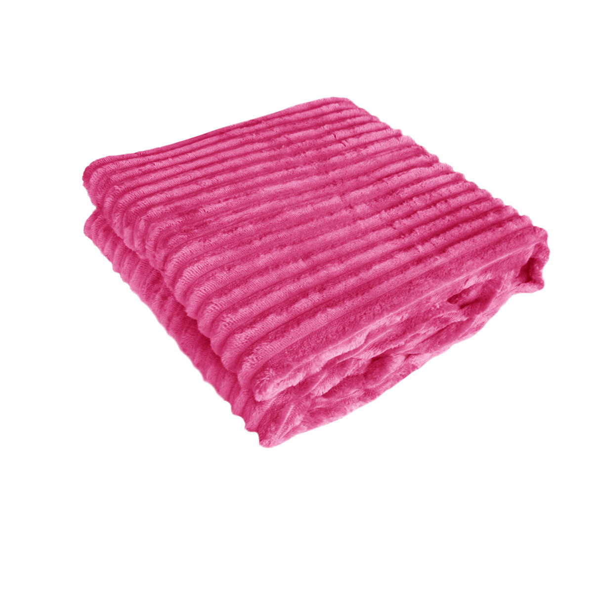 V442-ABR-THROW-CORDUROYSTRIPE-PINK-RE-96900-00 240GSM Corduroy Striped Throw Rug Pink - Image 1