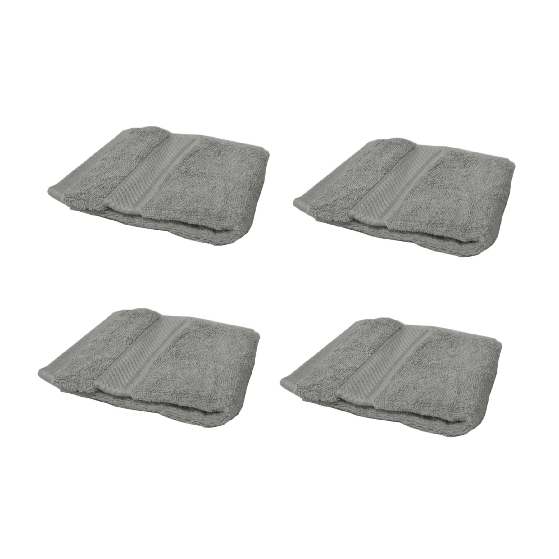V442-ABR-TOWEL-SETOF4FWPERFECT-CHARCOAL-SQ-96837-00 Set of 4 100% Cotton Face Washers Perfect Touch Charcoal - Image 1