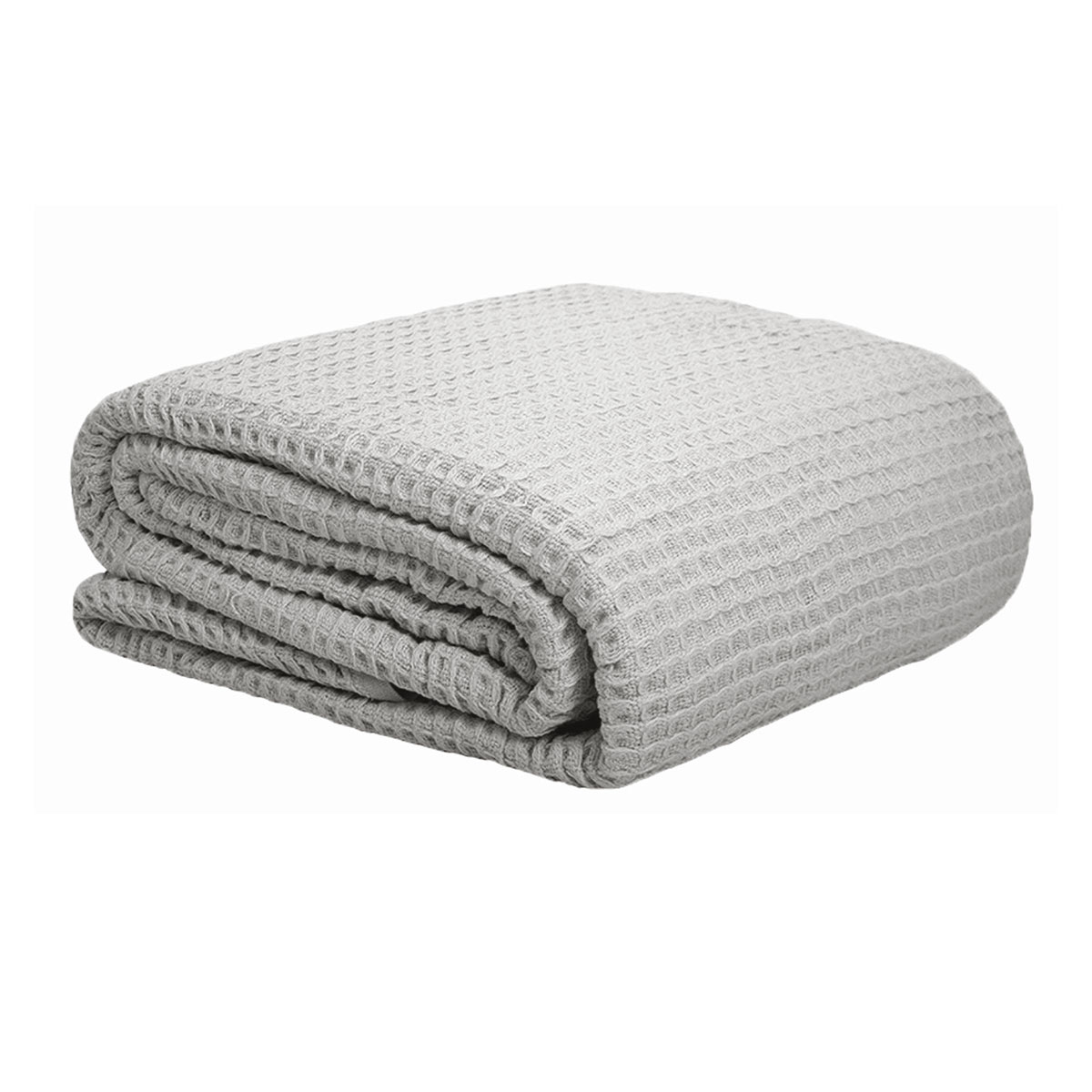V442-ATX-BLANKET-WAFFLE-SILVER-QS-79340-00 Cotton Waffle Blanket Silver Queen - Image 1