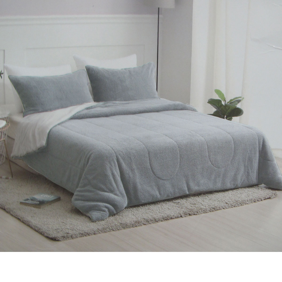 V442-ATX-COMFORTER-NOLAN-SILVER-QS-202503121030-00 Nolan Silver 4 Piece Comforter Set Queen - Image 1