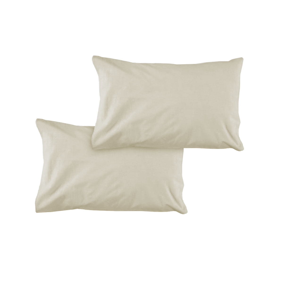 V442-ATX-PILLOWC-PAIRSOLID-BONE-ST-155344-00 Pair of Solid Colour Microfiber Standard Pillowcases 48x73cmx15cm (Flap) Bone - Image 1
