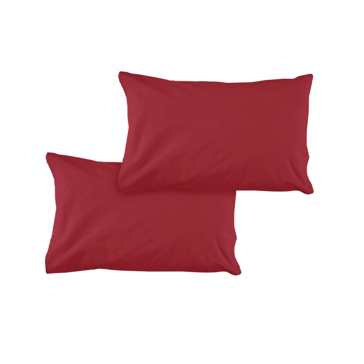 V442-ATX-PILLOWC-PAIRSOLID-CHERRY-ST-155341-00 Pair of Solid Colour Microfiber Standard Pillowcases 48x73cmx15cm (Flap) Cherry - Image 1