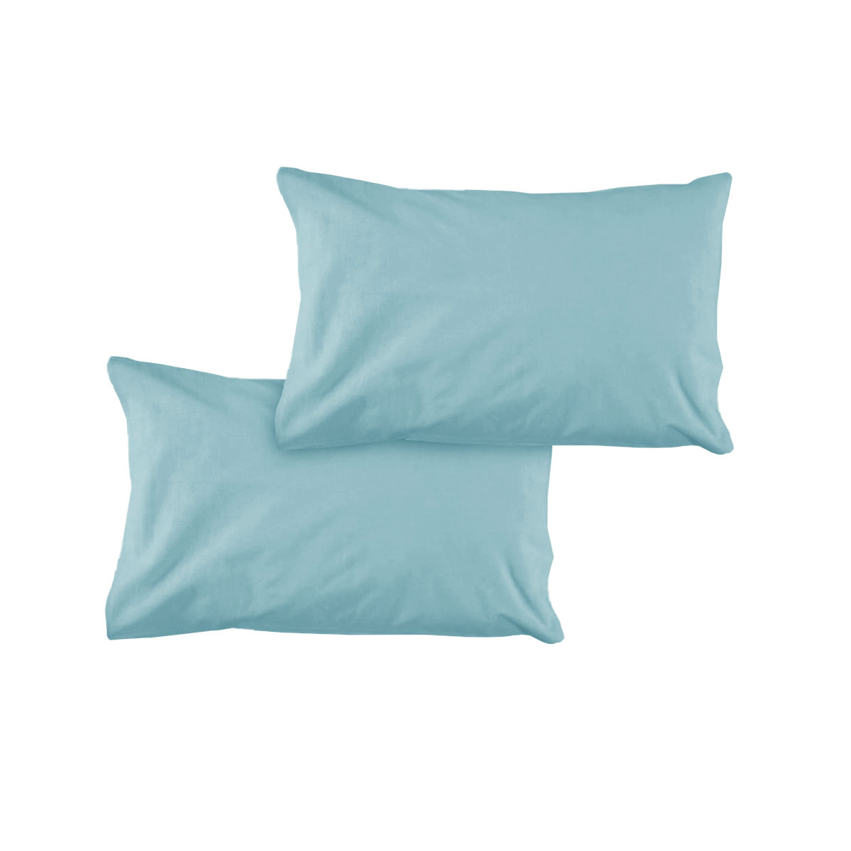 V442-ATX-PILLOWC-PAIRSOLID-FROSTBLUE-ST-155339-00 Pair of Solid Colour Microfiber Standard Pillowcases 48x73cmx15cm (Flap) Frost Blue - Image 1