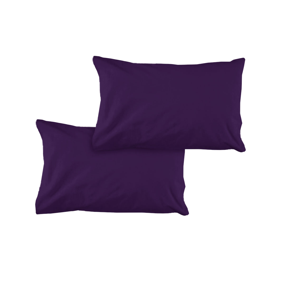 V442-ATX-PILLOWC-PAIRSOLID-PURPLE-ST-155340-00 Pair of Solid Colour Microfiber Standard Pillowcases 48x73cmx15cm (Flap) Purple - Image 1