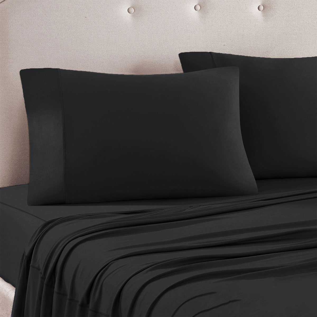 V442-ATX-SHEETS-24MICROFBER-CHARCOAL-QS-187619-00 Art Terrace Microfiber Sheet Set Queen 33cm Wall Charcoal - Image 1