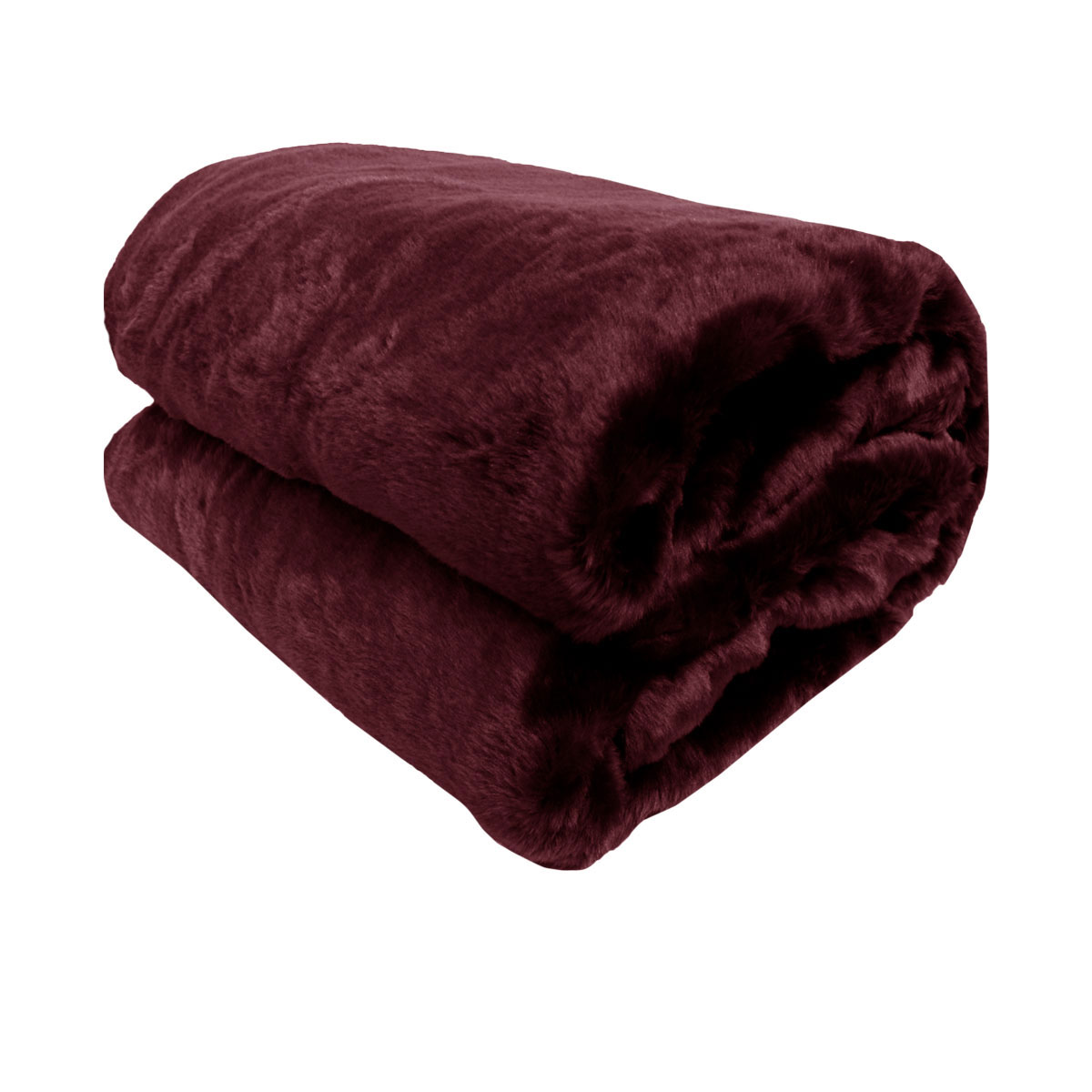 V442-ATX-THROW-21VENUS-BURGUNDY-RE-79300-00 Venus Burgundy Faux Fur Throw Rug 127 x 152 cm - Image 1