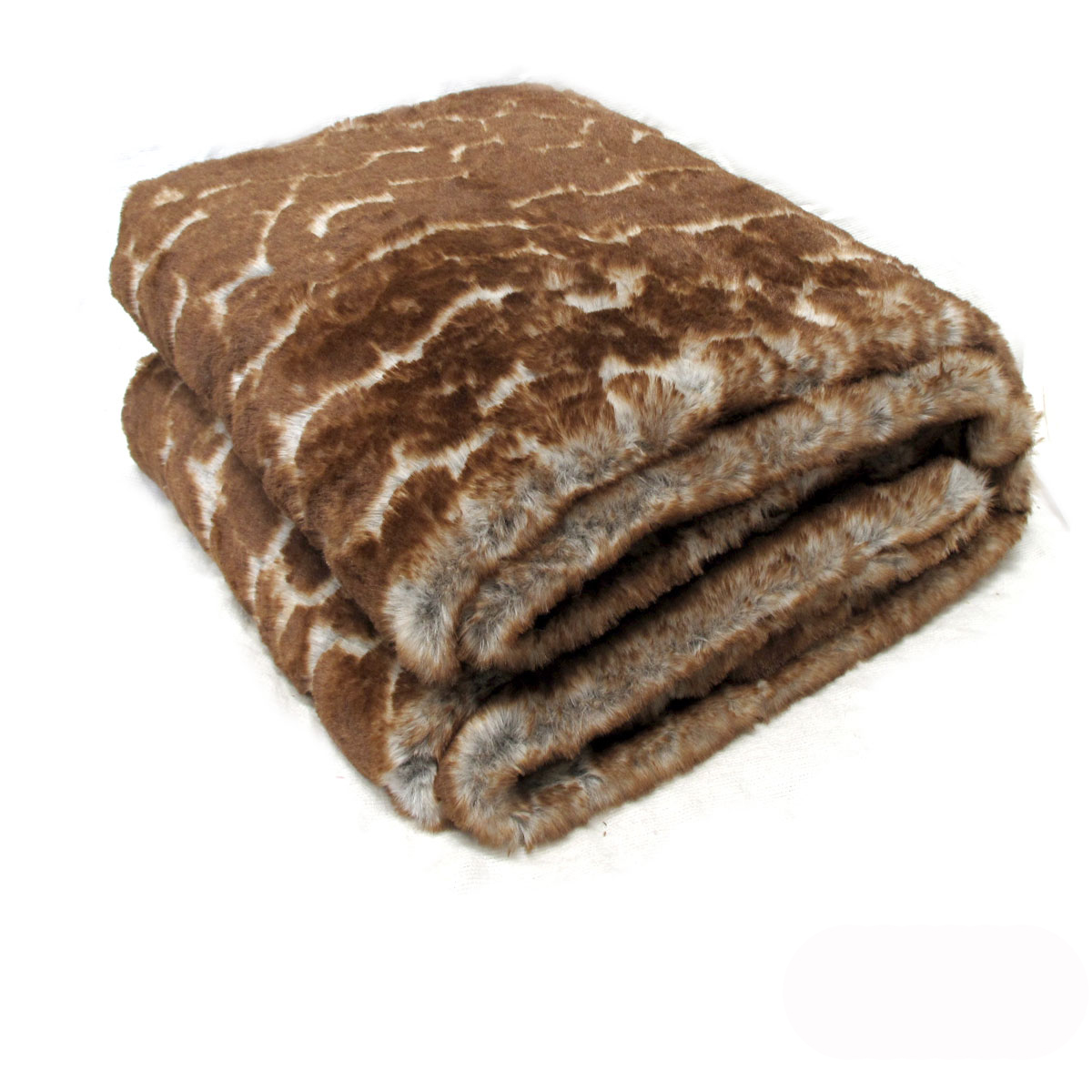 V442-ATX-THROW-23SIAGIRAFFE-BROWN-RE-202503121040-00 Sia Luxury Range Faux Fur Throw Rug 127 x 152 cm Giraffe - Image 1