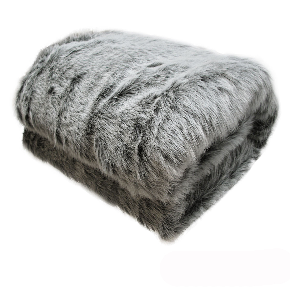 V442-ATX-THROW-23SIAMONWOLF-GREY-RE-202503121040-00 Sia Luxury Range Faux Fur Throw Rug 127 x 152 cm Mongolian Wolf - Image 1