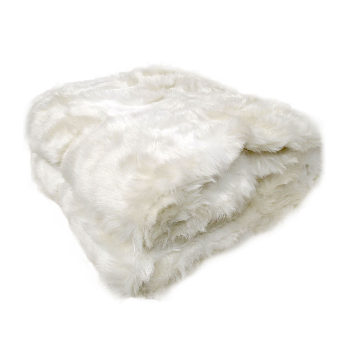 V442-ATX-THROW-24SNOWFOX-WHITE-RE-161110-00 Radisson Snow Fox Luxury Animal Faux Fur Throw Rug 127 x 152 cm - Image 1