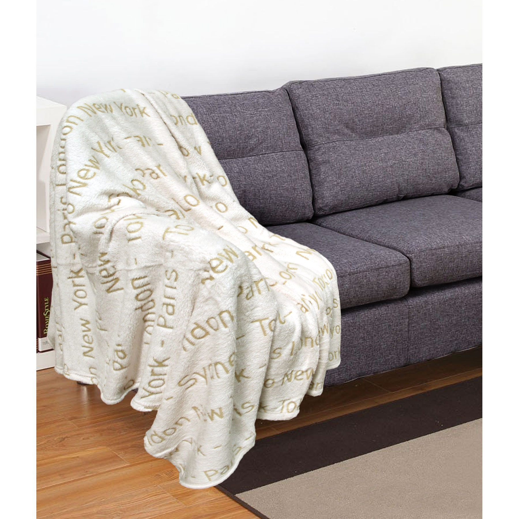 V442-ATX-THROW-EMBOSSEDWORLDCITIES-IVORY-RE-79365-00 Embossed Print Throw Ivory World Cities - Image 1