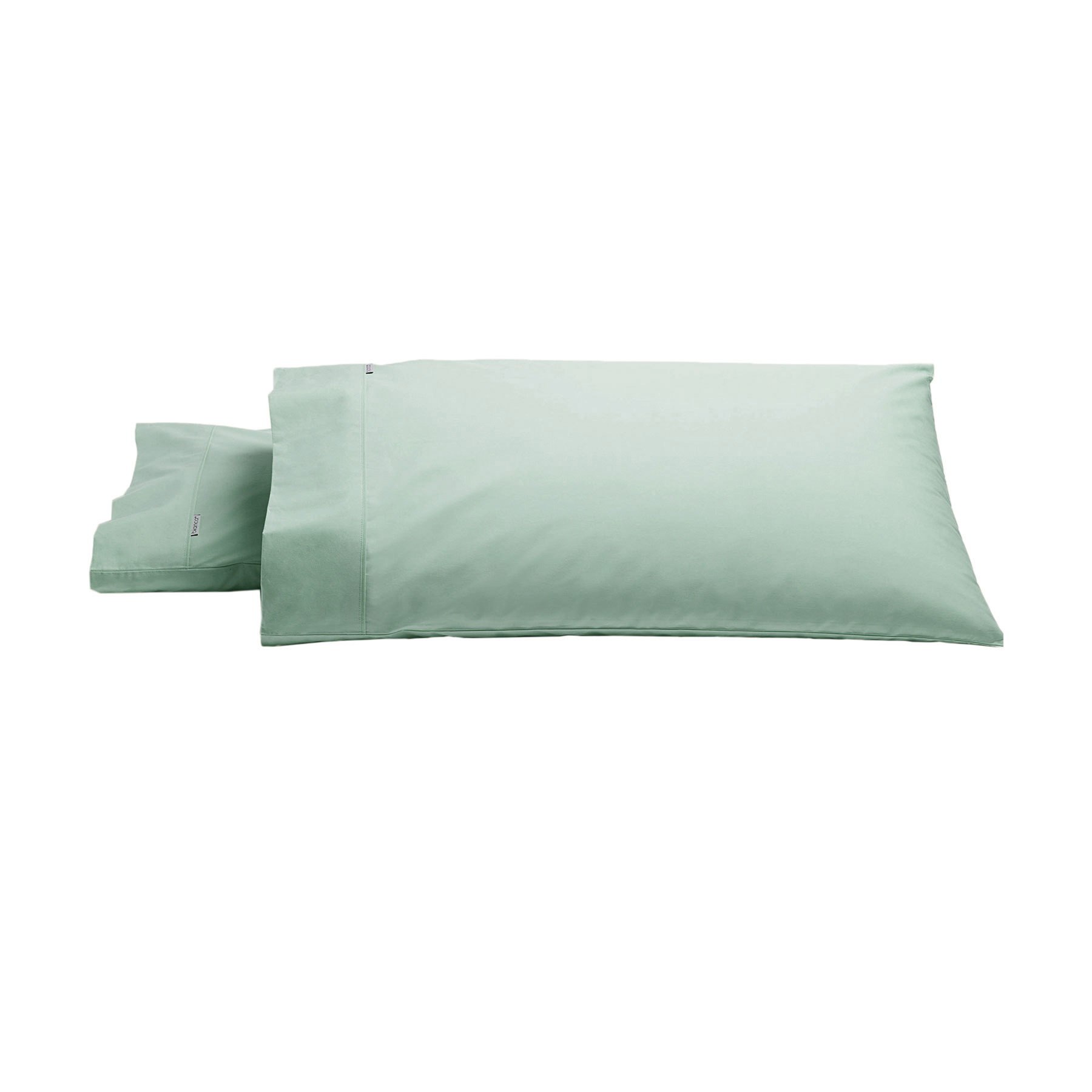 V442-BCA-PILLOWC-HESTON-SAGE-KI-204594-00 Bianca Pair of Heston Cotton Percale King Pillowcases Sage - Image 1