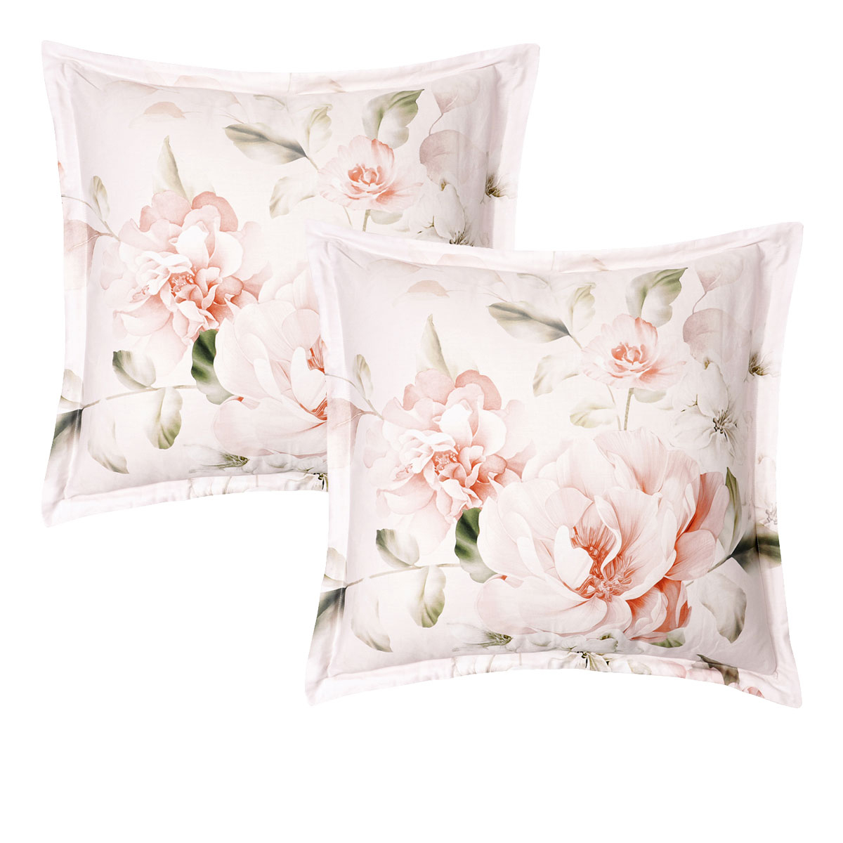 V442-BCA-PILLOWC-LAYLA-WHITE-EU-213152-00 Bianca Pair of Layla White European Pillowcases 65 x 65cm - Image 1
