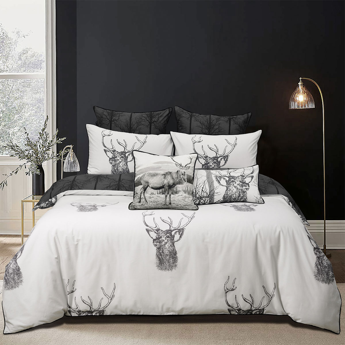 V442-BCA-QUILTCS-ALPINESTAG-TAUPE-QS-158429-00 Bianca Alpine Stag Taupe Polyester Cotton Quilt Cover Set Queen - Image 1