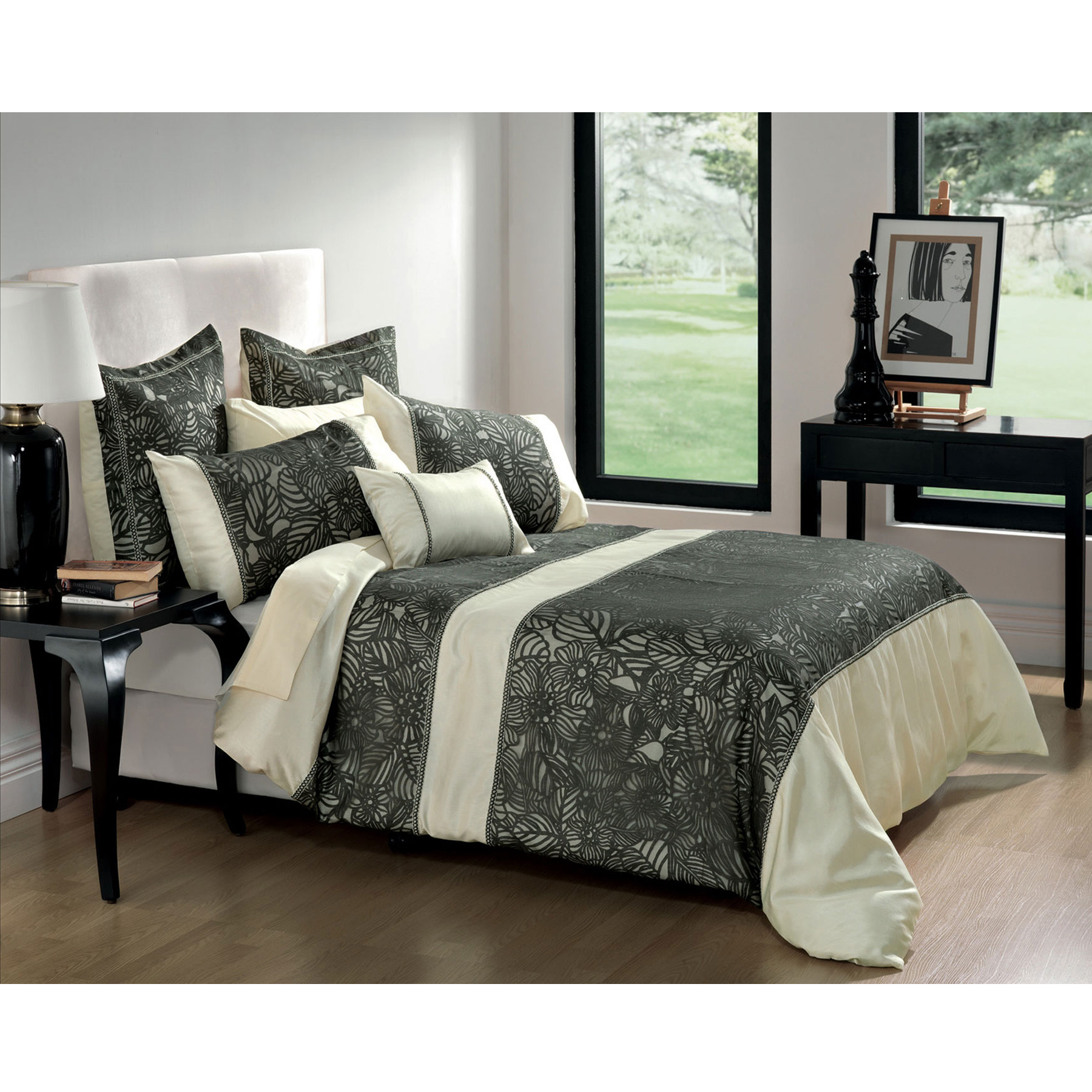 V442-BCA-QUILTCS-LILYFIELD-IVORY-QS-202815-00 Bianca Lilyfield Ivory Quilt Cover Set Queen - Image 1