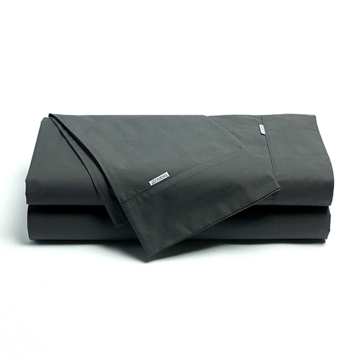 V442-BCA-SHEETS-HESTON-CHARCOAL-KS-204557-00 Bianca Heston Cotton Percale Sheet Set Charcoal King Single - Image 1