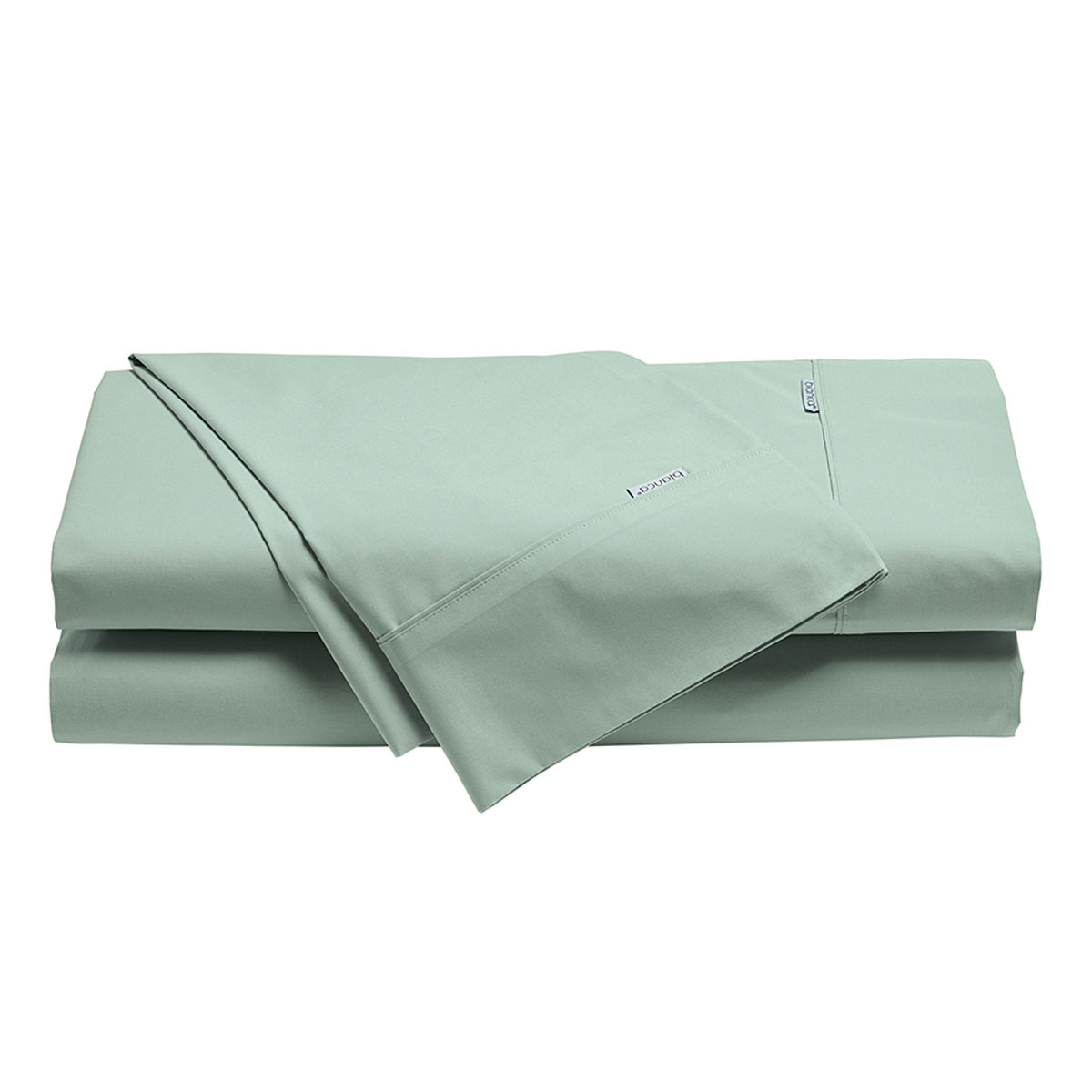 V442-BCA-SHEETS-HESTON-SAGE-SK-202502260945-00 Bianca Heston Cotton Percale Sheet Set Sage Super King - Image 1