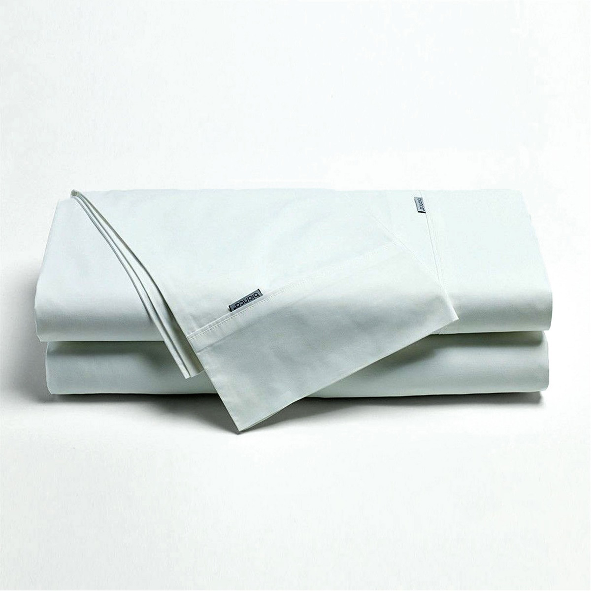 V442-BCA-SHEETS-HESTON-WHITE-SB-202502260950-00 Bianca Heston Cotton Percale Sheet Set White Single - Image 1