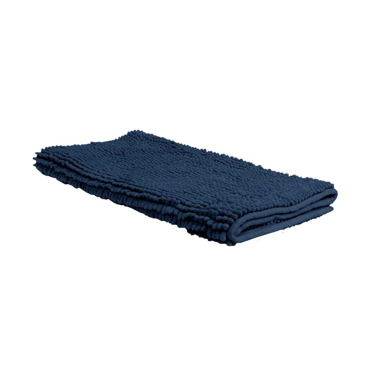 V442-BZO-BATHM-CHANILLETOGGLE-NAVY-RE-97903-00 Chenille Toggle Bath Mat 50 x 80cm Navy - Image 1