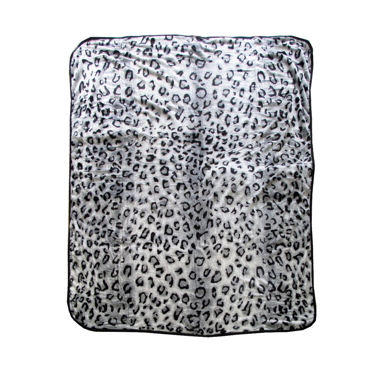 V442-BZO-BLANKET-375ANIMALLEOPARD-SNOW-QS-97842-00 375gsm 1 Ply Animal Print Faux Mink Blanket Queen 200x240 cm Snow Leopard - Image 1