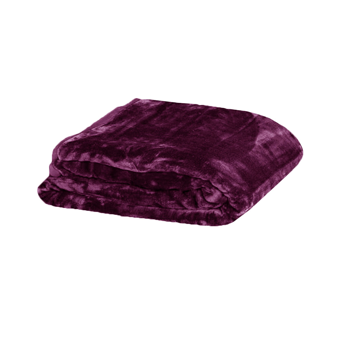 V442-BZO-BLANKET-375SOLID-PLUM-QS-97834-00 375gsm 1 Ply Solid Faux Mink Blanket Queen 200x240 cm Plum - Image 1