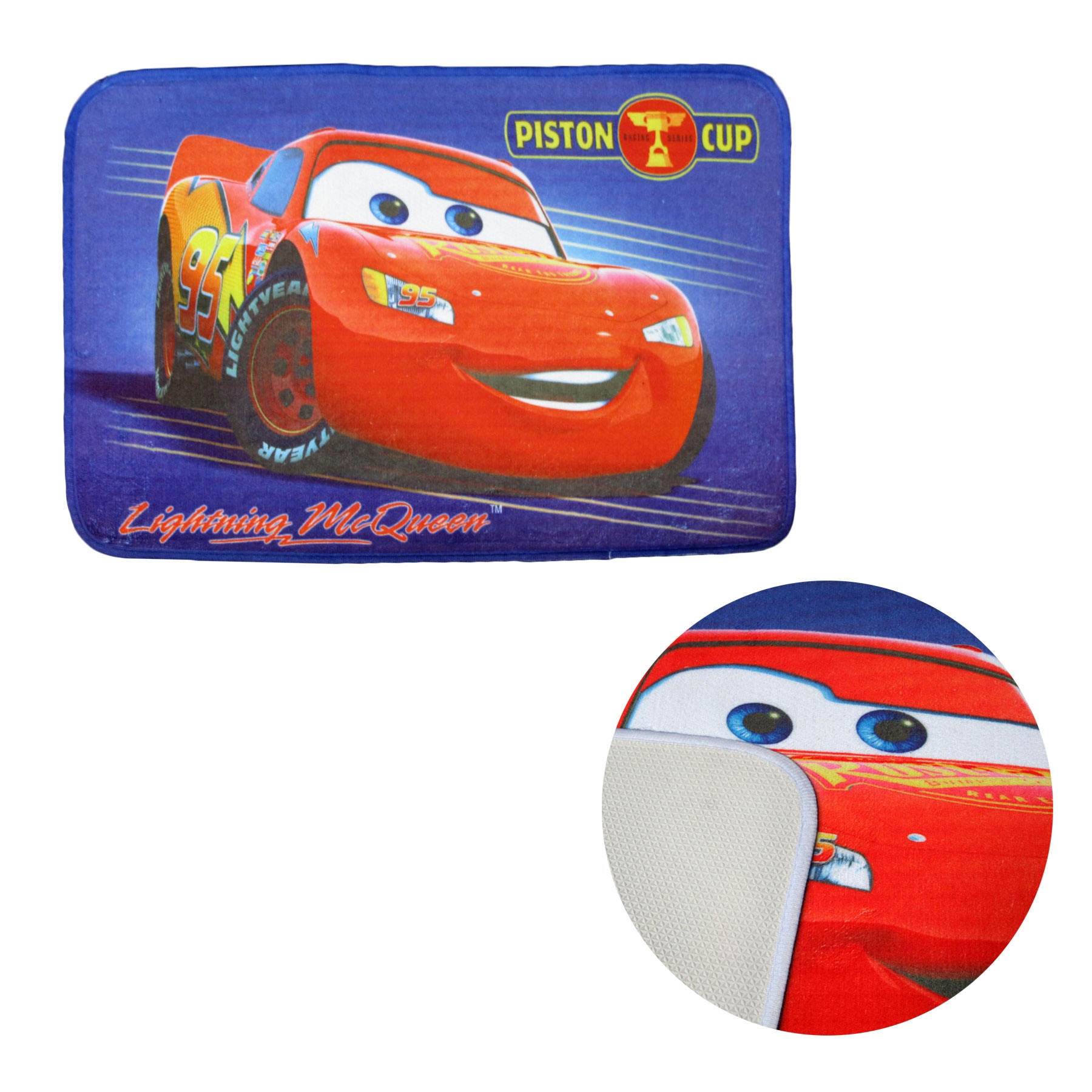 V442-CAP-FLOORR-CARSPISTONCUP-MULTI-RE-98033-00 Kids Floor Mat Lightning McQueen Cars Piston Cup - Image 1