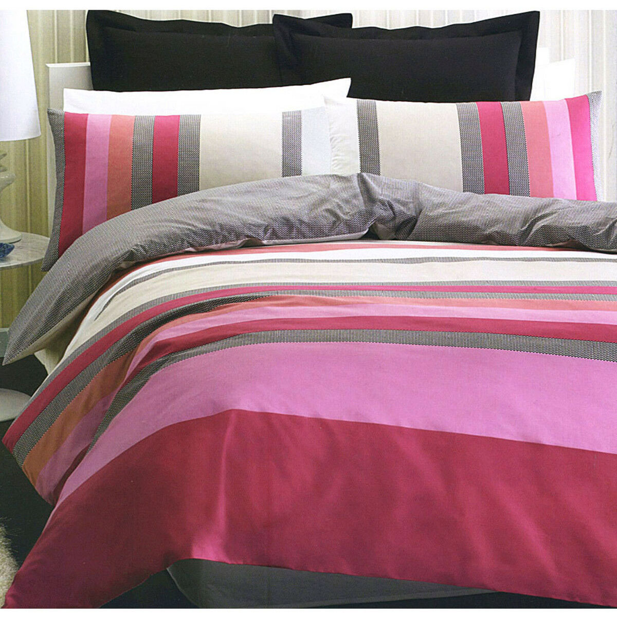 V442-CAP-QUILTCS-CAVALLI-PINK-KI-98034-00 Belmondo Cavalli Polyester Cotton Quilt Cover Set King - Image 1