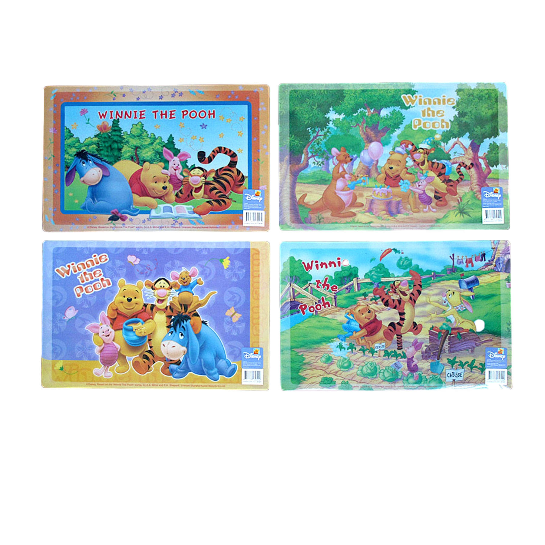 V442-CAP-TABLEPLACEMAT-WINNIETHEPOOH-MULTI-RE-98545-00 Disney Set of 4 Disney Cartoon Waterproof Placemats Winnie The Pooh - Image 1