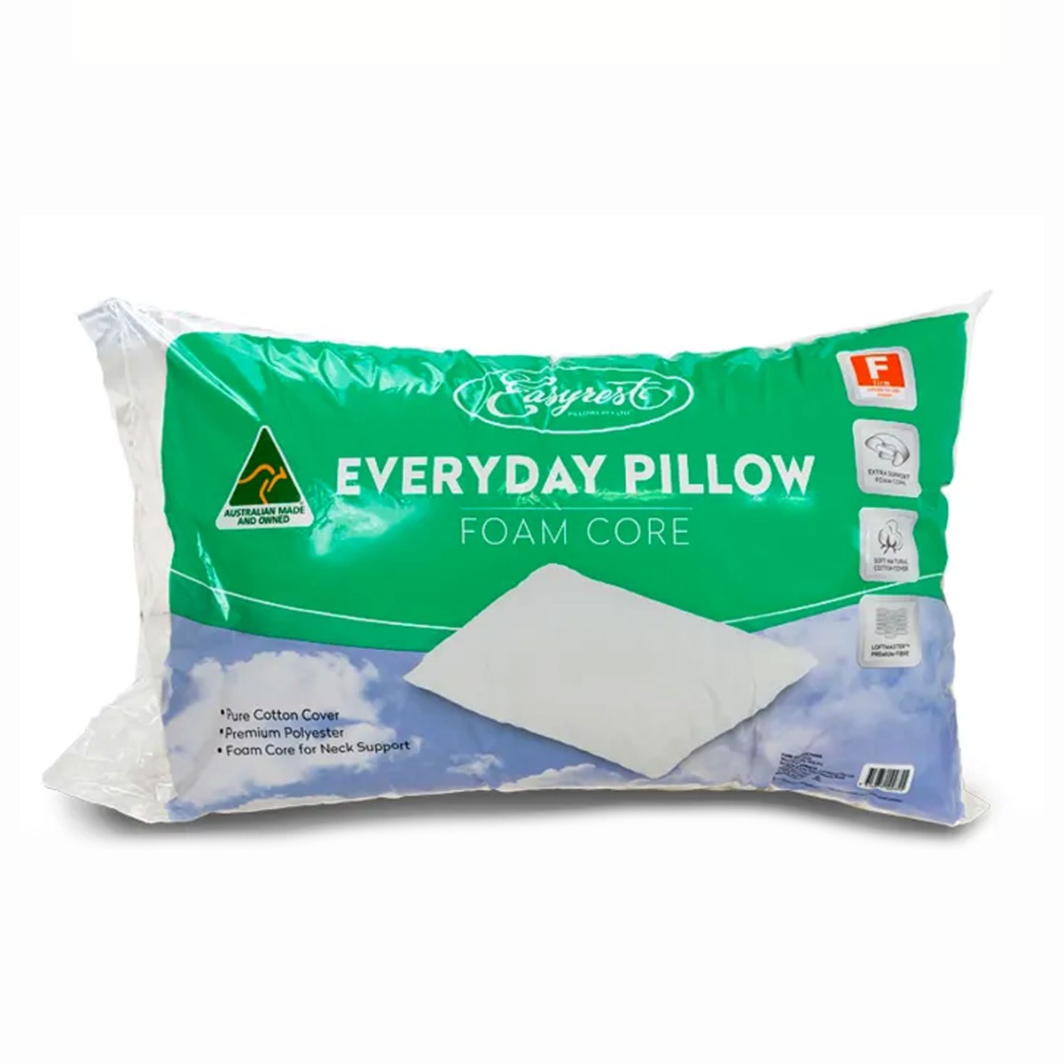 V442-ERT-PILLOW-EASYDAY-FOAMCORED-QS-78096-00 Easyrest Everyday Foam Cored Queen Sized Pillow - Image 1