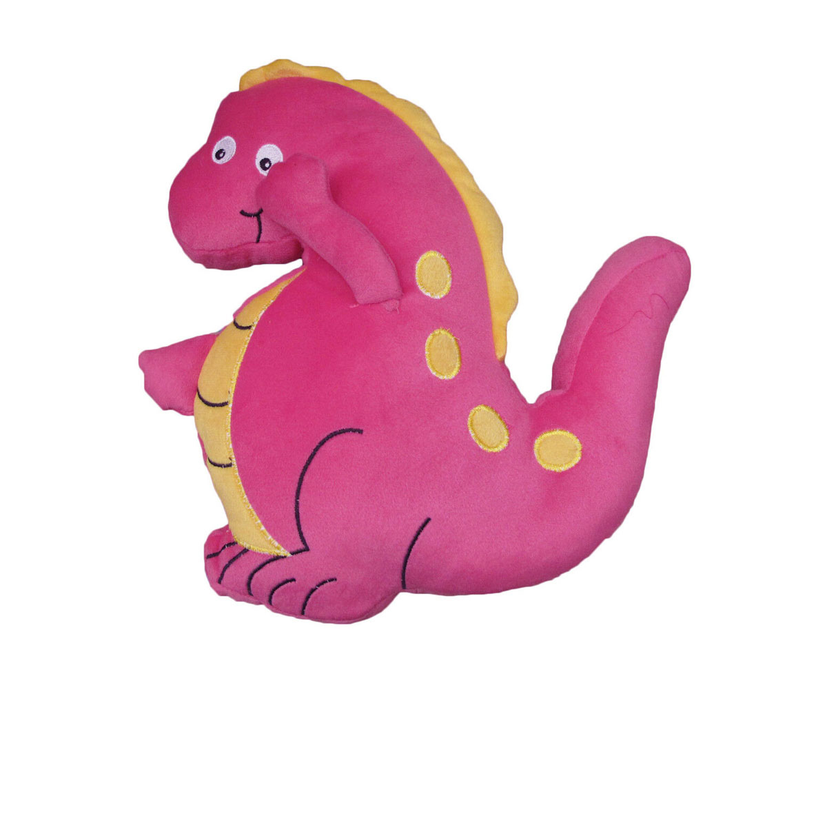 V442-GHT-CUSHION-KIDSDINOSAUR-PINK-SH-104322-00 Dinosaur Pink Shaped Kids Filled Cushion - Image 1