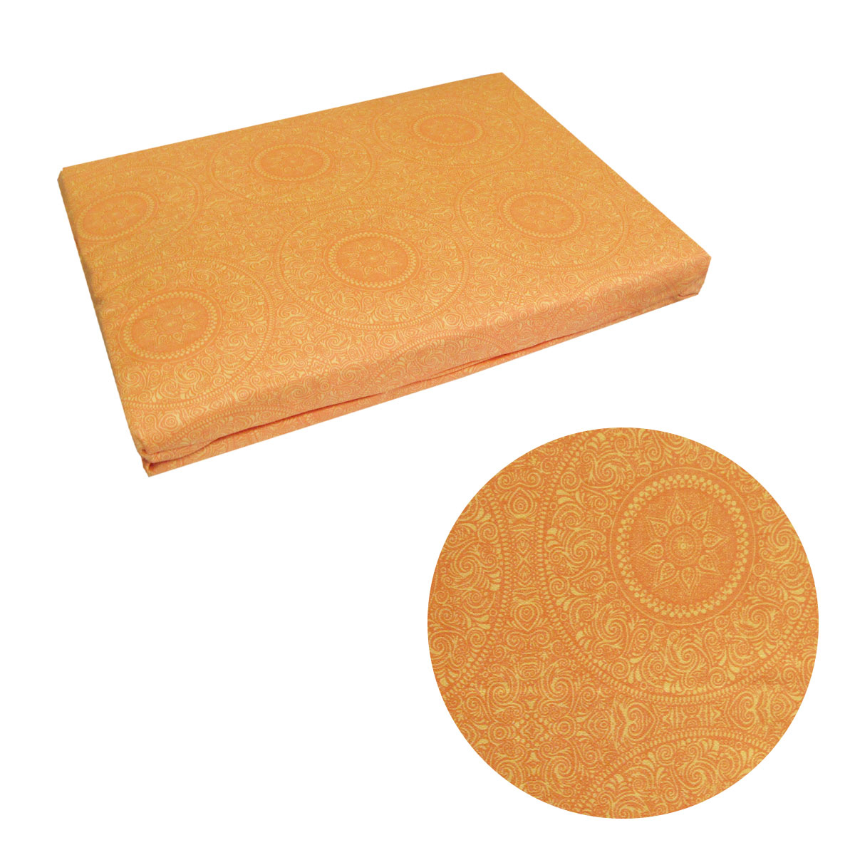 V442-GHT-FITTEDSS-BAZAAR-ORANGE-KI-104383-00 Bazaar Orange Cotton Fitted Combo Set King - Image 1