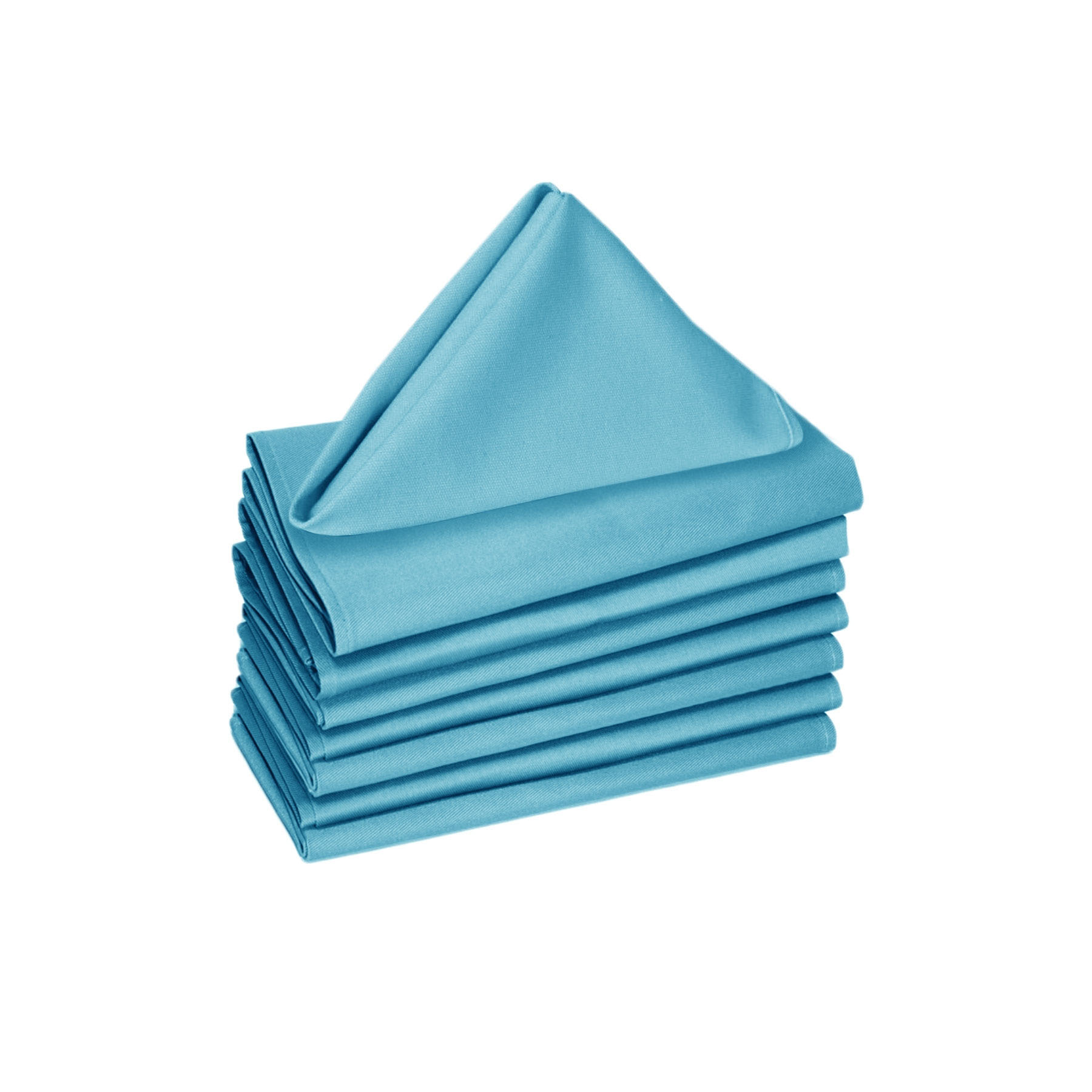 V442-GNA-MISC-SETOF8NAPKINS-AQUA-SQ-117479-00 Hoydu Set of 8 Cotton OR Poly Cotton Napkins Aqua - Image 1