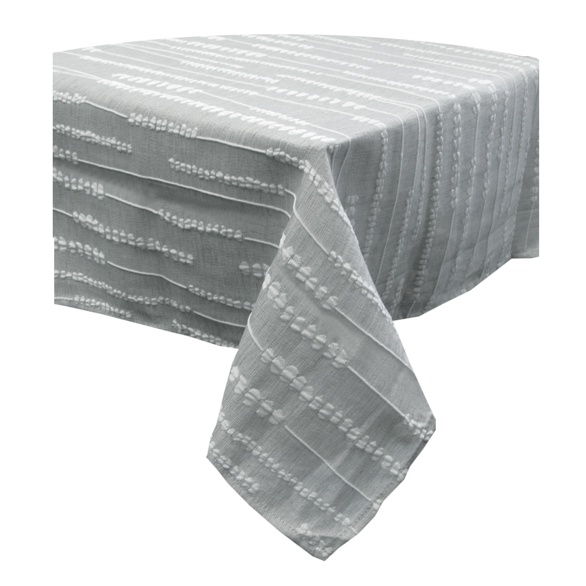 V442-GNA-TABLEC-PERLINE300-GREY-RE-141581-00 Perline Grey Jacquard Polyester Tablecloth 180 x 300cm - Image 1
