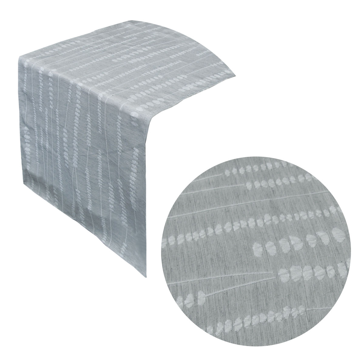 V442-GNA-TABLER-PERLINE150CM-GREY-RE-141587-00 Perline Grey Jacquard Table Runner 40 x 150 cm - Image 1